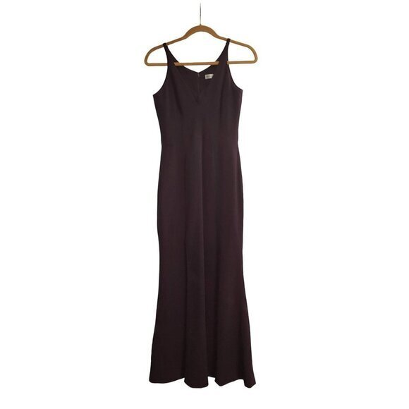Dress the Population Trumpet Fit-and-Flare Maxi Dress Gown Purple Eggplant Plum - Picture 14 of 16